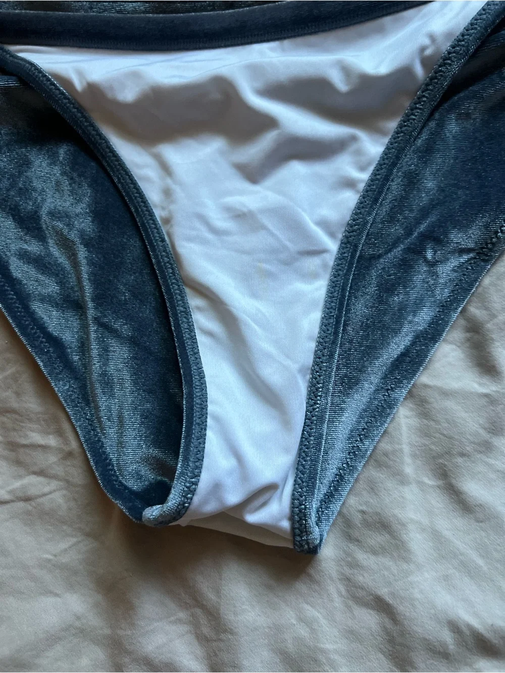 Shimmery Blue Velvet Bikini Set